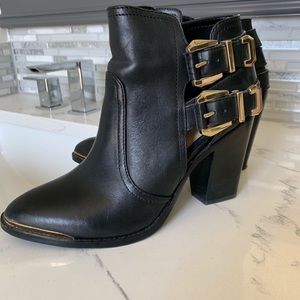 Gianni Bini Black Booties with gold hardware